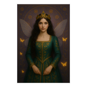 003_A fairy princess in emerald green. ポスター