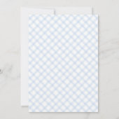003 Cobalt Blue A Little Lamb Gingham Baby Shower 招待状 (裏面)