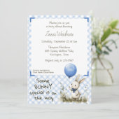 003 Cobalt Blue • Some Bunny Special Baby Shower 招待状 (スタンド正面)