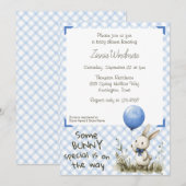 003 Cobalt Blue • Some Bunny Special Baby Shower 招待状 (正面/裏面)