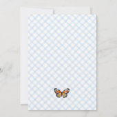 003 Cobalt Monarch Butterfly Marigold Baby Shower 招待状 (裏面)