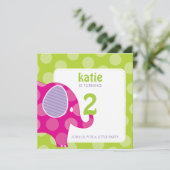 003-Katie :: BIRTHDAY PARTY招待状- elephant SQ 招待状 (スタンド正面)