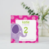 003-Katie :: BIRTHDAY PARTY招待状- elephant SQ 招待状 (スタンド正面)