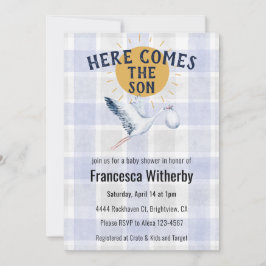 004インディゴ 020フォグサン プライド ストーク ベビーシャワー 招待状