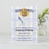 004インディゴ 020フォグサン プライド ストーク ベビーシャワー 招待状 (スタンド正面)