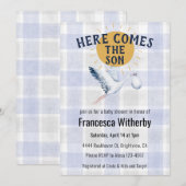 004インディゴ 020フォグサン プライド ストーク ベビーシャワー 招待状 (正面/裏面)