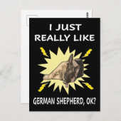 004私は本当にドイツの羊飼いが好きOK ポストカード (正面/裏面)