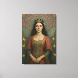 004_A fairy princess in muted rose and teal green. キャンバスプリント