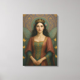 004_A fairy princess in muted rose and teal green. キャンバスプリント