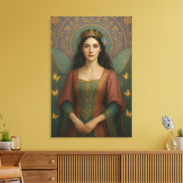 004_A fairy princess in muted rose and teal green. キャンバスプリント