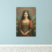 004_A fairy princess in muted rose and teal green. キャンバスプリント (インサイチュ (ウッドフロア))