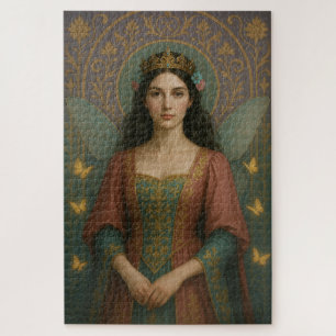 004_A fairy princess in muted rose and teal green. ジグソーパズル