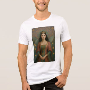 004_A fairy princess in muted rose and teal green. トライブレンドTシャツ