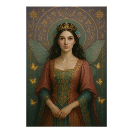 004_A fairy princess in muted rose and teal green. ポスター (正面)