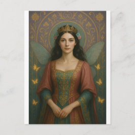004_A fairy princess in muted rose and teal green. ポストカード