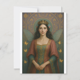 004_A fairy princess in muted rose and teal green. ポストカード