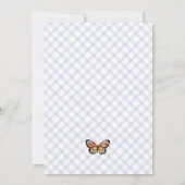 004 Indigo Monarch Butterfly Marigold Baby Shower 招待状 (裏面)