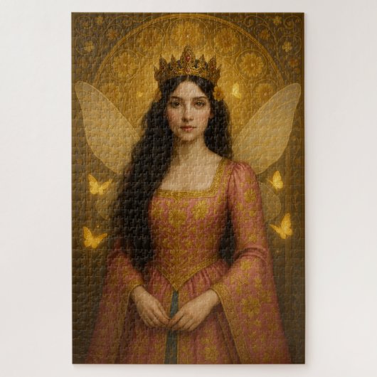 005_A fairy princess in rose pink. ジグソーパズル (縦)