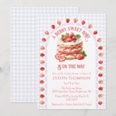 005 Iris Purple Strawberry Shortcake Baby Shower 招待状 (正面/裏面)