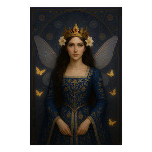 006_A fairy princess in royal blue. ポスター