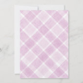 006 Wine Watercolor Gingham Birds Baby Shower 招待状 (裏面)