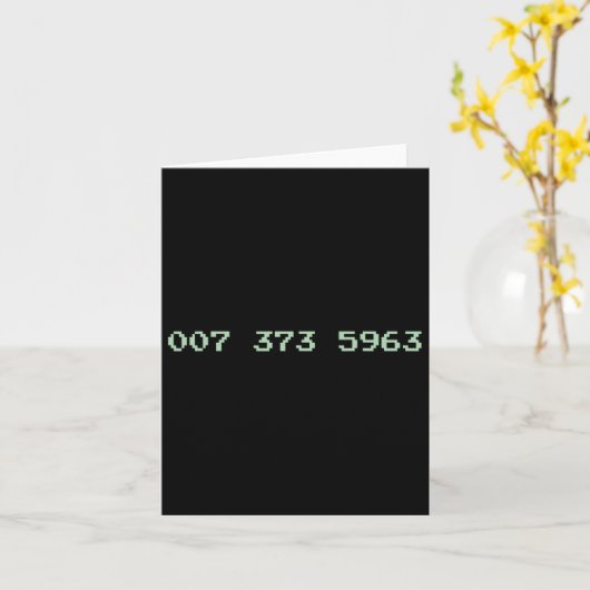 007 373 5963 Video Game Code 1987 80's Retro Games カード (黄色い花)