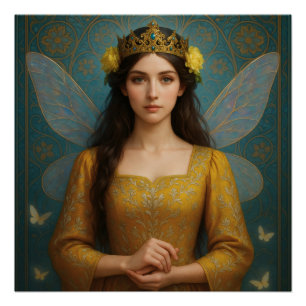 007_A fairy princess in golden yellow. ポスター