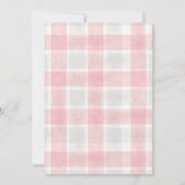 007 Red 020 Fog Sun Plaid Stork Baby Shower 招待状 (裏面)