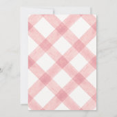 007 Red Teddy Bear Gingham Baby Shower 招待状 (裏面)