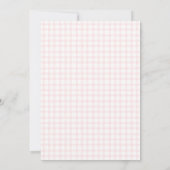 008 Blush Pink Squirrel Acorn Gingham Baby Shower 招待状 (裏面)