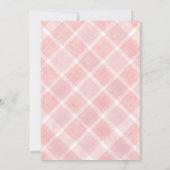 008 Blush Watercolor Gingham Birds Baby Shower 招待状 (裏面)