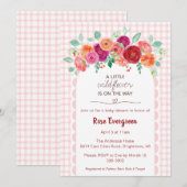 008 Blush Watercolor Wildflower Baby Shower 招待状 (正面/裏面)