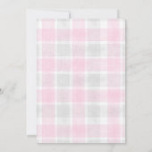 009 Fuchsia 020 Fog Sun Plaid Stork Baby Shower 招待状 (裏面)