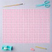 009 Fuchsia Bright Pink Gingham Tissue Paper 薄葉紙 (クラフト)