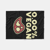 00%ビーガンおもしろいステーキBbqグリル肉ロー フリースブランケット (正面(横))