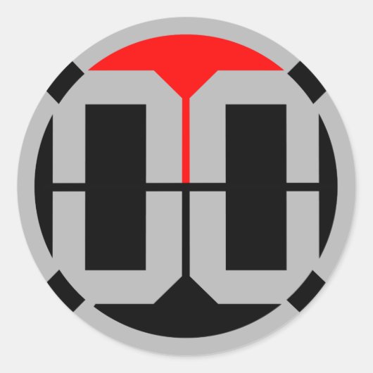 00 LvL 1.5インチステッカー ラウンドシール (正面)