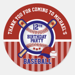 00th誕生日パーティー – 野球 – ありがとう ラウンドシール