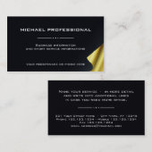 01プロフェッショナル名モダン刺金ゴールドブラック 名刺 (正面/裏面)