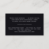 01プロフェッショナル名モダン刺金ゴールドブラック 名刺 (裏面)