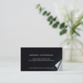 01名刺のエレガントな白黒の弁護士の法律 名刺 (スタンド正面)