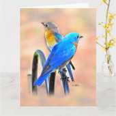 010ブルーバード愛大きいカード8.5x11マット カード (黄色い花)