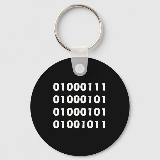 01000111 01000101 01000101 01001011 キーホルダー (正面)