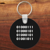 01000111 01000101 01000101 01001011 キーホルダー (正面)