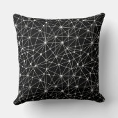 010316ネットワーク – 黒の上に白 クッション (裏面)