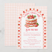 011 Terracotta Strawberry Shortcake Baby Shower 招待状 (正面/裏面)