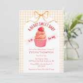 012 Copper Berry Sweet Strawberry Baby Shower 招待状 (スタンド正面)