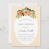 012 Copper Gingham Baby Shower Invitations 招待状 (正面)