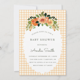 012 Copper Gingham Baby Shower Invitations 招待状
