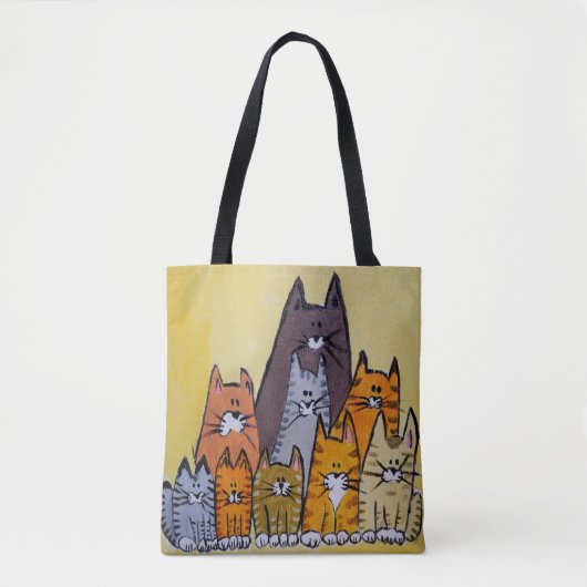 0131 - 9匹の猫用トートバッグ トートバッグ (正面)