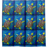 0136 - Turtle Pattern – シャワーカーテン (正面)